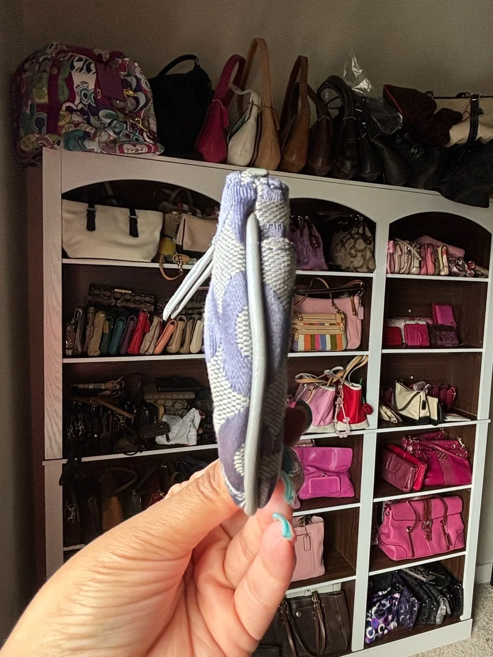 🪙💜COACH Ashley Pleated Op Art Coin Purse💜🪙